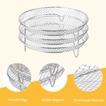 Topika Air Fryer Stainless Steel Rack Set 3 Pack, Grill Accessories, 20.3cm