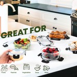 Topika 15-Piece Glass Food Storage Containers with Lids, Airtight Leakproof