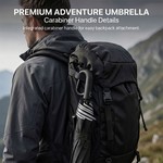 Topika - Reverse Folding Carabiner UV Umbrella, Reflective, Windproof