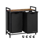 Topika 135L Laundry Sorter with Removable 2 or 3 Hampers, Rolling
