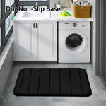 Topika - 4 Piece Bathroom Rug Set, Soft Coral Fleece Bath Mats, Black