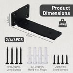 Topika Floating Shelf Bracket Heavy Duty Metal L Brackets for Shelf Support