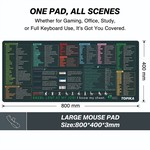 Topika Extra Large Excel Shortcut Desk Mat Mouse Pad for Work Gaming &Study