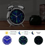 Topika Battery Powered Twin Bell Alarm Clock, Loud Ring Retro Metal Clock