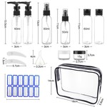 Topika - Travel Bottles Set for Toiletries, Refill Bottles for Travellers