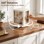 Topika 360 Rotating Jewellery Box, 5-Layer Makeup Organiser for Vanity