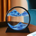 Topika 3D Sand Art Liquid Motion Round Glass Desk Decor, Dynamic Ornaments