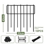 Topika Garden Animal Fence Barrier, No-Dig Metal Fence Panels 10pack