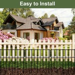 Topika Garden Animal Fence Barrier, No-Dig Metal Fence Panels 10pack