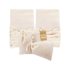 Topika - Tea Baggs Empty,60 Piece Tea Filter Strainer Bags &Drawstring Bags