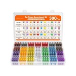 TopikaAuto - 300Pcs Car Blade Fuses Kit 2-40A, Mini, Standard & Micro Blade