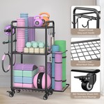 Topika - Home Gym Storage Gym Equipment Storage Rack Trolley