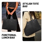 Topika Laptop Tote Bag with Small Black Pouch &Insulated Lunch Compartment