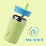 Topika-350ml Kids Stainless Steel Water Bottle + Spill-Resistant Straw