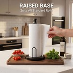 Topika - Black Paper Towel Holder, Stainless Steel Kitchen Towel Holder