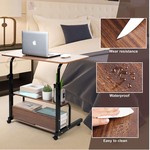 Topika Compact Rolling Desk on Wheels, Small Adjustable Study Bedside Table