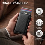 Topika Credit Card RFID Card Pop Up Wallet , Multi-compartment Black