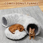 Topika Large Cat Donut Tunnel Warm And Cosy Design Plush Cave Detachable