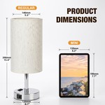 Topika - Linen Bedside Lamp With USB-C, USB-A And Outlet, Touch Control