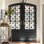 Topika Stained Glass Window Film, Privacy Window Sticker, Geometric
