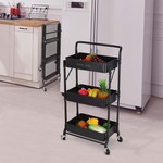 Topika - Rolling Storage Cart,Foldable Utility Metal Trolley for Home Decor