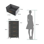 Topika - 4-Drawer Storage , Steel Frame, Wood Top, Drawer Storage Dresser