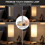 Topika - Touch Desk Lamp With USB Ports, AC Outlet And Wood Grain Base