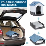Topika Dog House with Window, Waterproof Pet Shelter, Raised Pet House