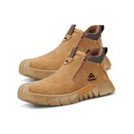 Topika - Men Safety Shoes Steel Toes Slip-On Work Shoes For Men, Brown