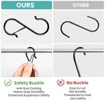 Topika 16-Piece S Hooks for Hanging w/ Safe Buckle.