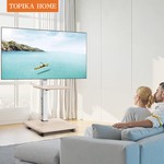 TopikaHome - Portable TV Stand with Wheels Compatible with 32-70", Swivel & Height Adjust
