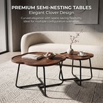 Topika - Clover Nesting Coffee Table Set Modern Lounge Tables 2 Finish