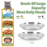 Topika Stainless Steel Shallow Cat Bowls, Whisker-Friendly Design
