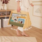 Topika Wooden Bookshelf with Handle, Kids Montessori Book Shelf