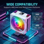 Topika - Cooling Fans For PC RGB CPU Cooler LED White CPU Cooler