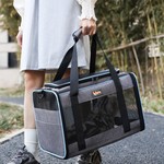 Topika Black Soft-Sided Pet Carrier Handbag for Cats and Small Dogs
