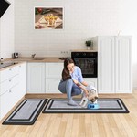 Topika Anti Fatigue Kitchen Mats 2pcs, Cushioned Non-Slip Floor Rugs, grey