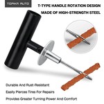 TopikaAuto 102 Pieces Heavy Duty Car Tire Repair Kit, Car Tire Plug & Patch Set
