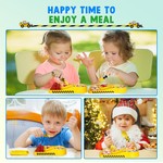 Topika Kids Fork And Spoon Yellow Construction Vehicle Utensils&PP material
