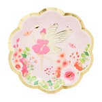 Topika-48Pack Fairy Plate 7/9in Floral Tea Party Paper Plate for Girl Party