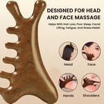 Topika - Scalp Massager Hair Growth Tool, Wooden Gua Sha for Face & Head