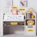 Height Adjustable Ergonomic Kid Study Desk Chair Book Stand Storage Cabinet