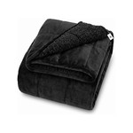 Topika - Fleece Weighted Blanket,Thick Winter Blanket For Bed,Black 6.8/9kg