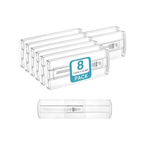 TopikaHome-8Pcs Clear Drawer Divider Organizer,Expandable Drawer Organisers