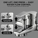 Topika Bath Mixer Tap with Shower Set, Wall Mounted Waterfall Faucet