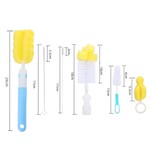 Topika Baby Bottle Brush Set, Silicone Nipple & Straw Brushes, 6 Piece