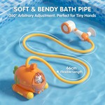 Topika Carrot Submarine Bath Spray Toy with Silicone Scrubber for Toddlers