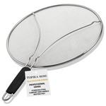 TopikaHome-33cm 3-in-1 Splatter Screen, Stainless Steel Fine Mesh Guard