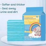 Topika 100 Pack Disposable Baby Diaper Changing Pads for 0-12 Months