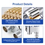 Topika 1/2" Double Switch Stainless Steel Angle Valve For All Scene, Sliver